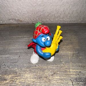 Vintage 1978 Schleigh Smurf Figure Bagpiper With Bagpipes Hong Kong Peyp